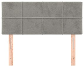 Testiera grigio chiaro 80x5x78/88 cm in velluto