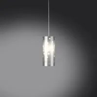 Sospensione Moderna A 1 Luce Pois In Polilux Bicolor Silver Made In Italy