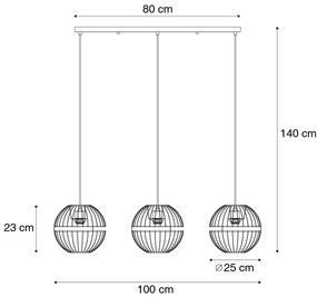 Lampada a sospensione moderna nera 3 luci - Sphaera