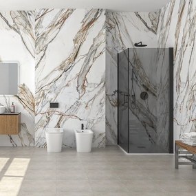 Kamalu - Box doccia 70x85 doppio battente vetro fumé altezza 200h | KS2800AF