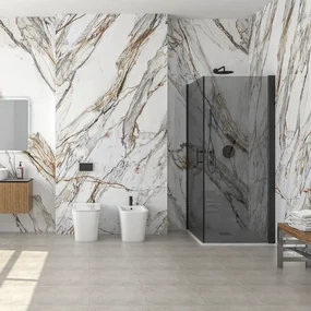 Kamalu - Box doccia 70x85 doppio battente vetro fumé altezza 200h | KS2800AF