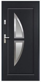 Porta d'ingresso Apertura verso destra H.207 x l.100 cm in Acciaio smaltato e Inox Antracite - COVAS
