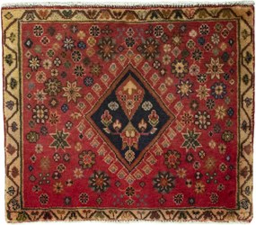 Shiraz Tappeto persiano 60 x 60 Rosso (Iran) Annodato A Mano