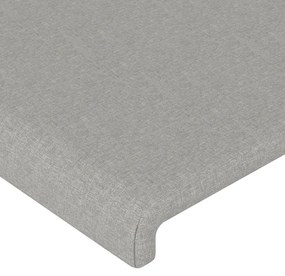 Testiera ad orecchio grigio chiaro 93x23x118/128 cm in tessuto