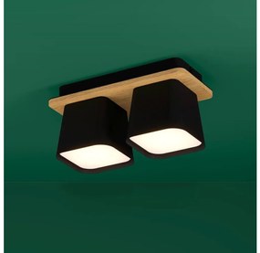 Eglo 390007 - Plafoniera RUSCIO 2xE27/40W/230V nero/marrone