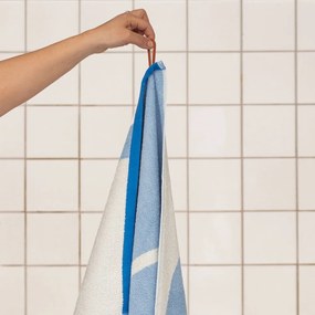 Asciugamani bianchi e blu in set da 2 pezzi in cotone biologico 50x90 cm Nova Arte - Mette Ditmer Denmark