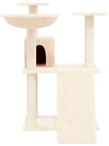 Albero per gatti con tiragraffi in sisal crema 83 cm