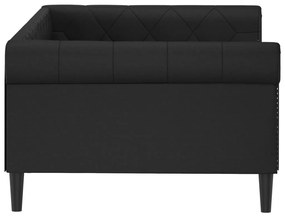 Letto da giorno nero 100x200 cm in similpelle