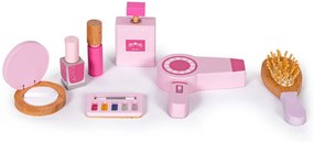 Tavolino cosmetico per bambini con specchio, sedia e accessori