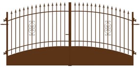 Cancello manuale battente Marmolada in ferro, apertura centrale, L 408.5, H 165-195 cm, di colore ruggine