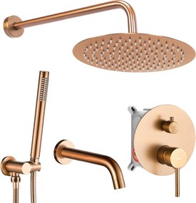 Set da vasca-doccia da incasso Rea Lungo Copper Brush + Box