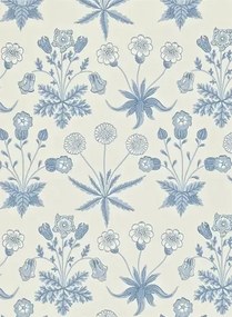 Morris & Co Carta da parati Daisy - Blue/ Ivory