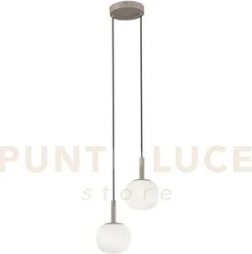 Lampadario a sospensione eris bianco e marrone in alluminio+vetro 2...