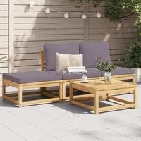 Set Salotto da Giardino 4pz con Cuscini Legno Massello Acacia 3214326