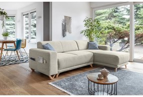 Divano angolare beige allungabile e con contenitore Classy Sophie – Miuform