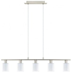 Eglo - Lampadario LED a sospensione con filo MY CHOICE 5xE14/4W/230V cromo/bianco