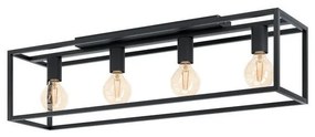 Plafoniera, Industriale Metallo Nero Eglo E27, Eldrick, H200Xl850 4 Luce(e)