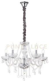 Lampadario venezia cinque luci 6816 tr trasparente