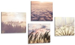 Set di quadri – Paesaggio pittoresco al tramonto