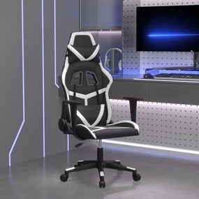 Sedia da gaming nero e bianco in similpelle