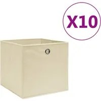 Contenitori 10 pz in Tessuto non Tessuto 28x28x28 cm Crema cod mxl 45666