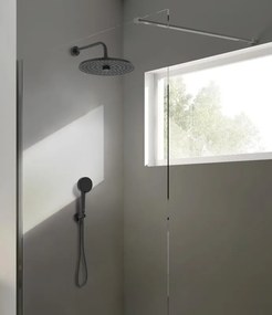 Soffione doccia IDEAL STANDARD Alu+ e doccetta in abs nero spazzolato 2 getti