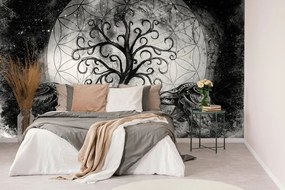 Carta da parati – Albero della vita magico in bianco e nero