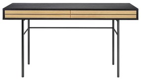 Scrivania nera a righe, 130 x 60 cm - Woodman