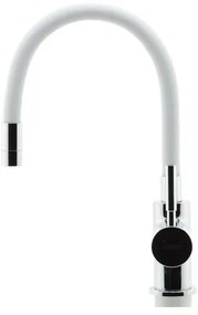 FERRO - Rubinetto per lavello con braccio flessible cromo lucido/bianco