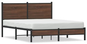 Giroletto Senza Materasso İn Metallo Rovere Marrone 140x190 Cm /