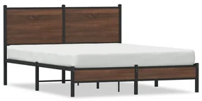 Giroletto Senza Materasso İn Metallo Rovere Marrone 140x190 Cm /