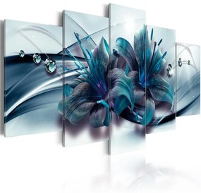 Quadro  Blue Lily  Colore Blu, Dimensioni e Misure 100x50