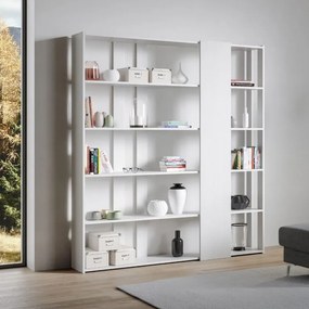 Libreria Eleganza Kato, Composizione D Kato 6R 2 fianchi 4 fasce lunghe / Bianco