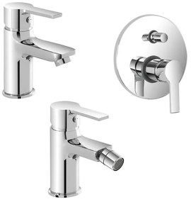 Set miscelatori lavabo bidet e doccia con deviatore scarico incluso Prima