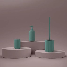Scopino wc verde in ceramica soft touch con setole nere Spring