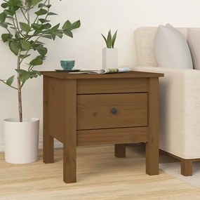 Tavolino Ambrato 40x40x39 Cm Legno Massello Di Pino /