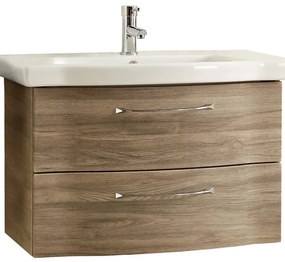 Mobile sottolavabo e lavabo Solitaire per vasca centrale rovere terra L 80 x H 49 x P 42.7 cm 2 cassetti