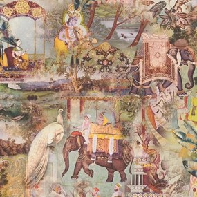Carta da parati Maharaja  giallo / dorato, 53 cm x 10.05 m