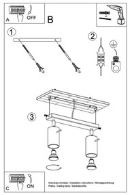 Sollux SL.0728 - Faretto RING 2xGU10/10W/230V