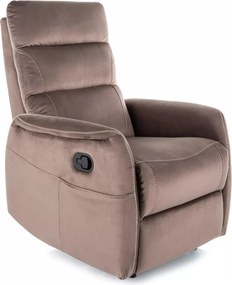 Poltrona reclinabile Solon M Velvet in velluto cappuccino – 74x86-162x106 cm
