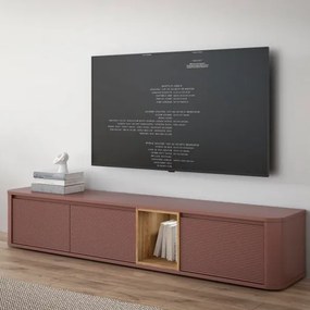 Mobile TV Sospeso 3 Ante 215x40x40 Con Vano A Giorno Lehman Terracotta