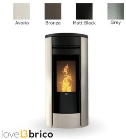 Klover Style 140 17 Kw termostufa a pellet colore BRONZO