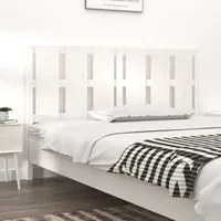 Testiera per Letto Bianca 155,5x4x100 cm Legno Massello di Pino 817996