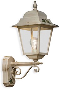 Applique Esterno Classica Gorizia Metallo E Ceramica Bianco Sfumato 1 Luce E27