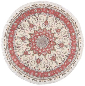 Tabriz Tappeto 200x200 Beige (Iran) Annodato A Mano