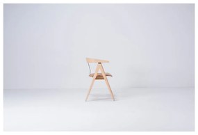 Panca in legno di quercia con seduta in pelle Ava - Gazzda