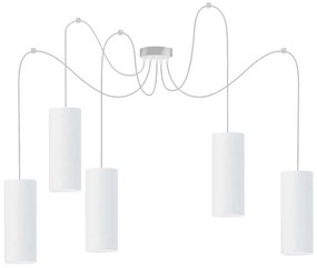 Lampadario a sospensione con filo ZIK 5xE27/40W/230V ragno bianco