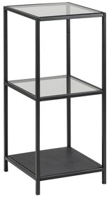 Scaffale nero in vetro 35x83 cm Seaford - Actona