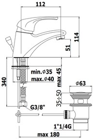 Paffoni Nettuno Due Nd075 Miscelatore lavabo Monocomando con scarico automatico 1”1/4G Cromo