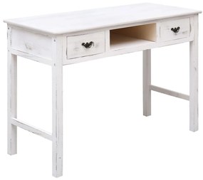 Tavolo Consolle Bianco Anticato 110x45x76 Cm İn Legno /